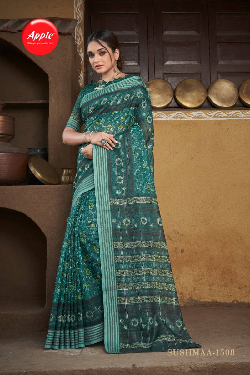 Apple Sushmaa 15 New Designer Fancy Wear Printed Silk Saree Collection